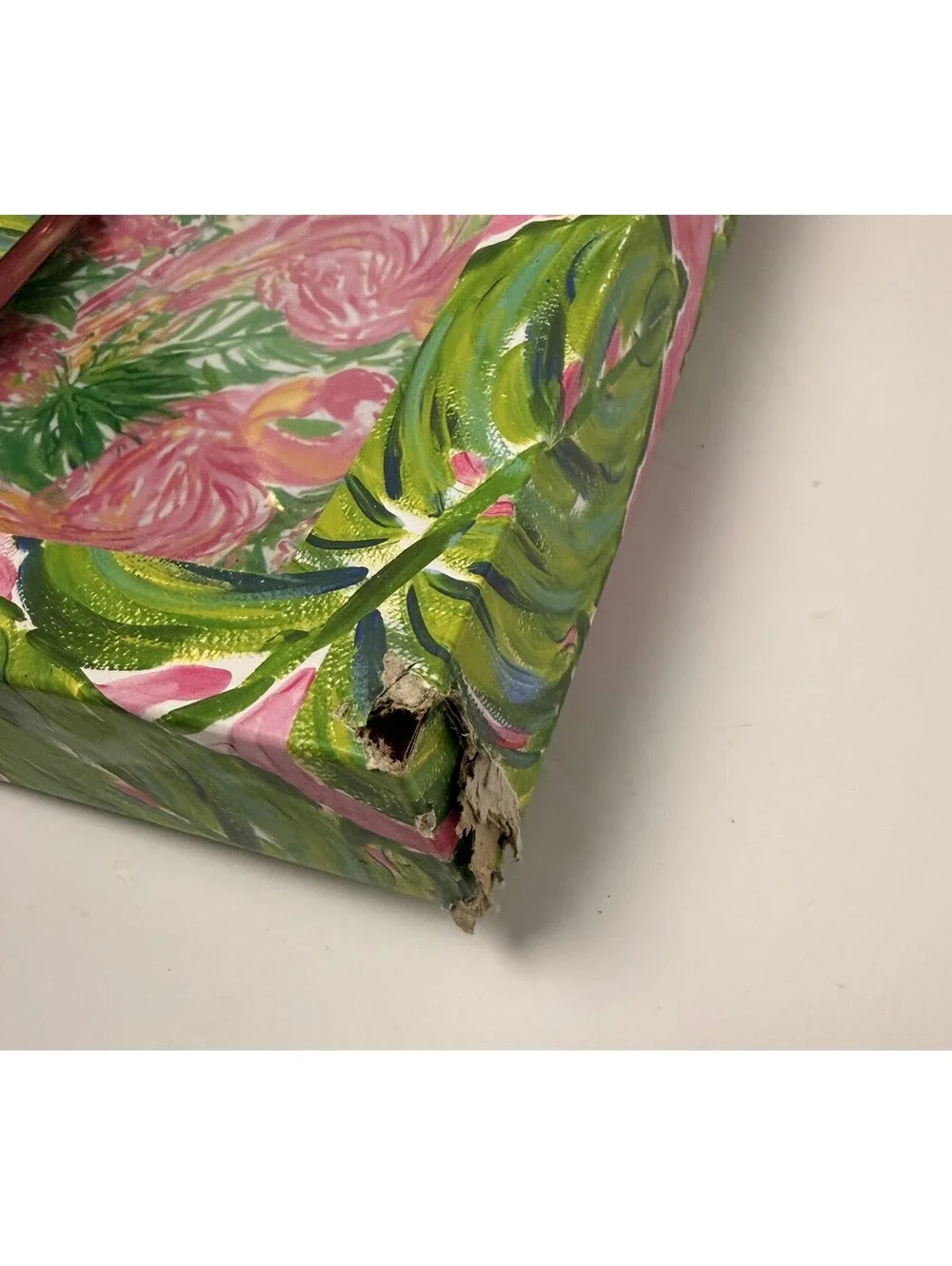 Lilly Pulitzer Set Of 4 Appetizer Plates Painted Palms Design New In Box